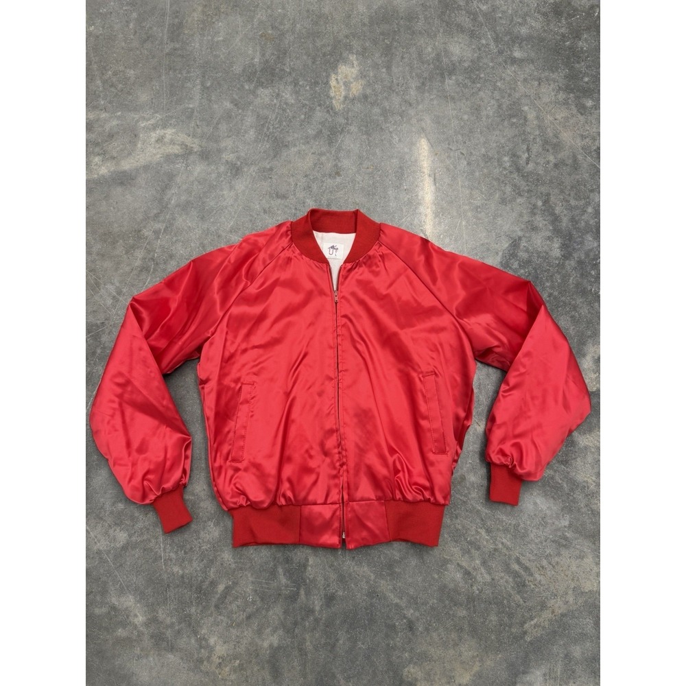 Vintage 1983 Tee Jays Satin Bomber Alabama On Tour Jacket Large Red Band Concert - Picture 2 of 7